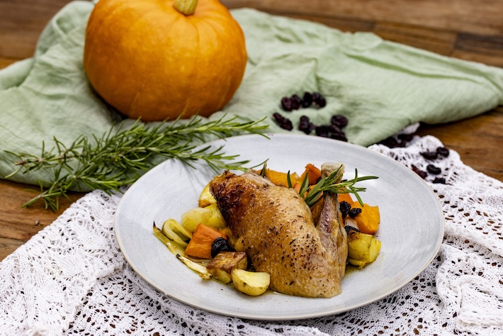 Pečená tekvica s kačicou na mede