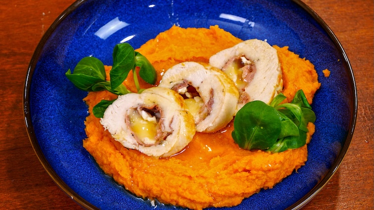 Kuracie rolky s batátovým pyré