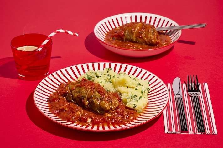 Kelové závitky s mletým mäsom v paradajkovej omáčke