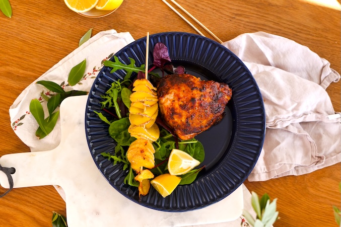 Kuracie stehná so zemiakovými chipsami