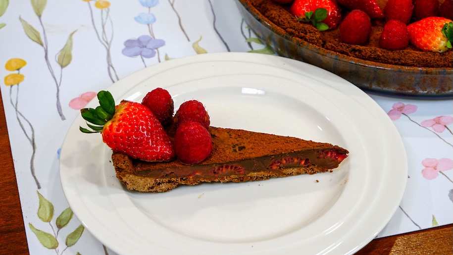 Čokoládová torta s malinami