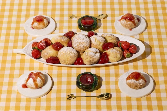 Airfryer tvarohové buchtičky s jahodovou omáčkou