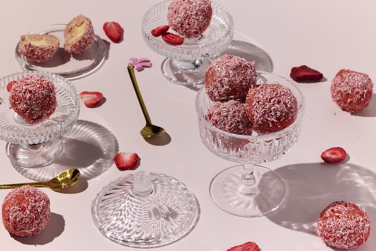 Bezlepkové proteínové jahodové guľky