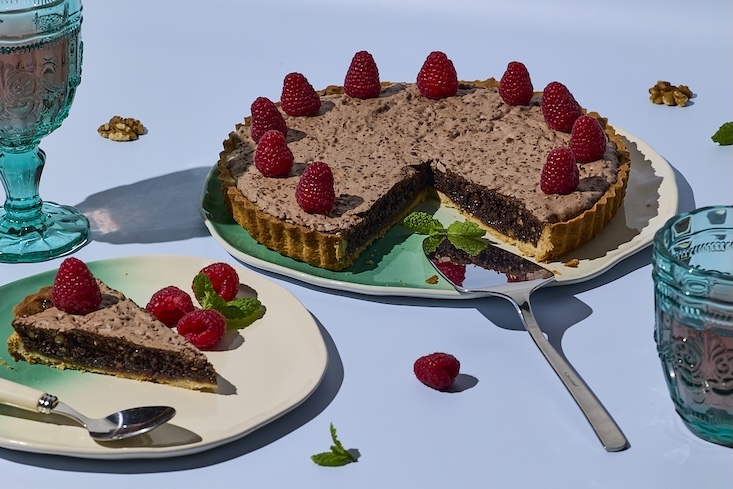 Vrstvený malinový tart