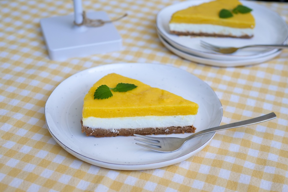 Nepečený mangový cheesecake